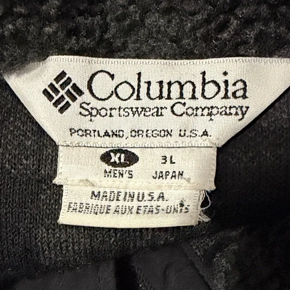 Vintage Columbia Black Geometric Fleece Pullover Made in USA. XL - Picture 6 of 10
